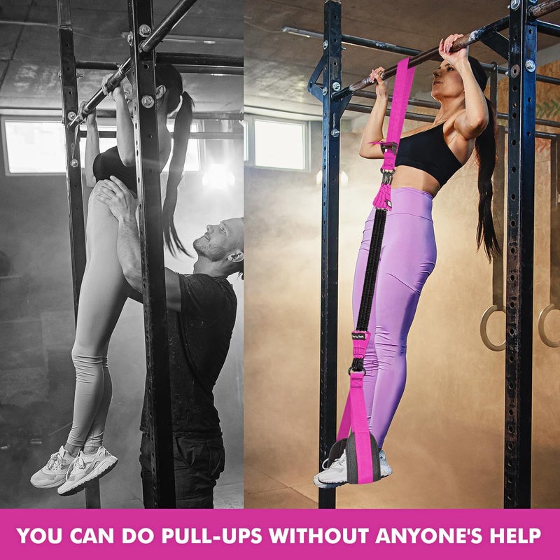 HPYGN Two Foots Pull Up Assistance Bands, Heavy Duty Resistance Band for Pull Up Bar, Adjustable Weight/Size with Fabric Feet/Knee Rest, Bands for Pull Up Assist for Strength Training, Pull Up - Image 5